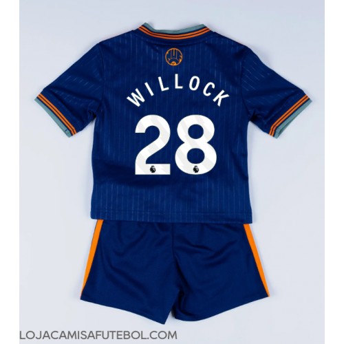 Camisa de Futebol Newcastle United Joe Willock #28 Equipamento Alternativo Infantil 2025-26 Manga Curta (+ Calças curtas)